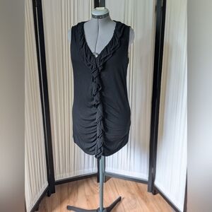 Vintage, late 90's sleeveless, stretchy long black top